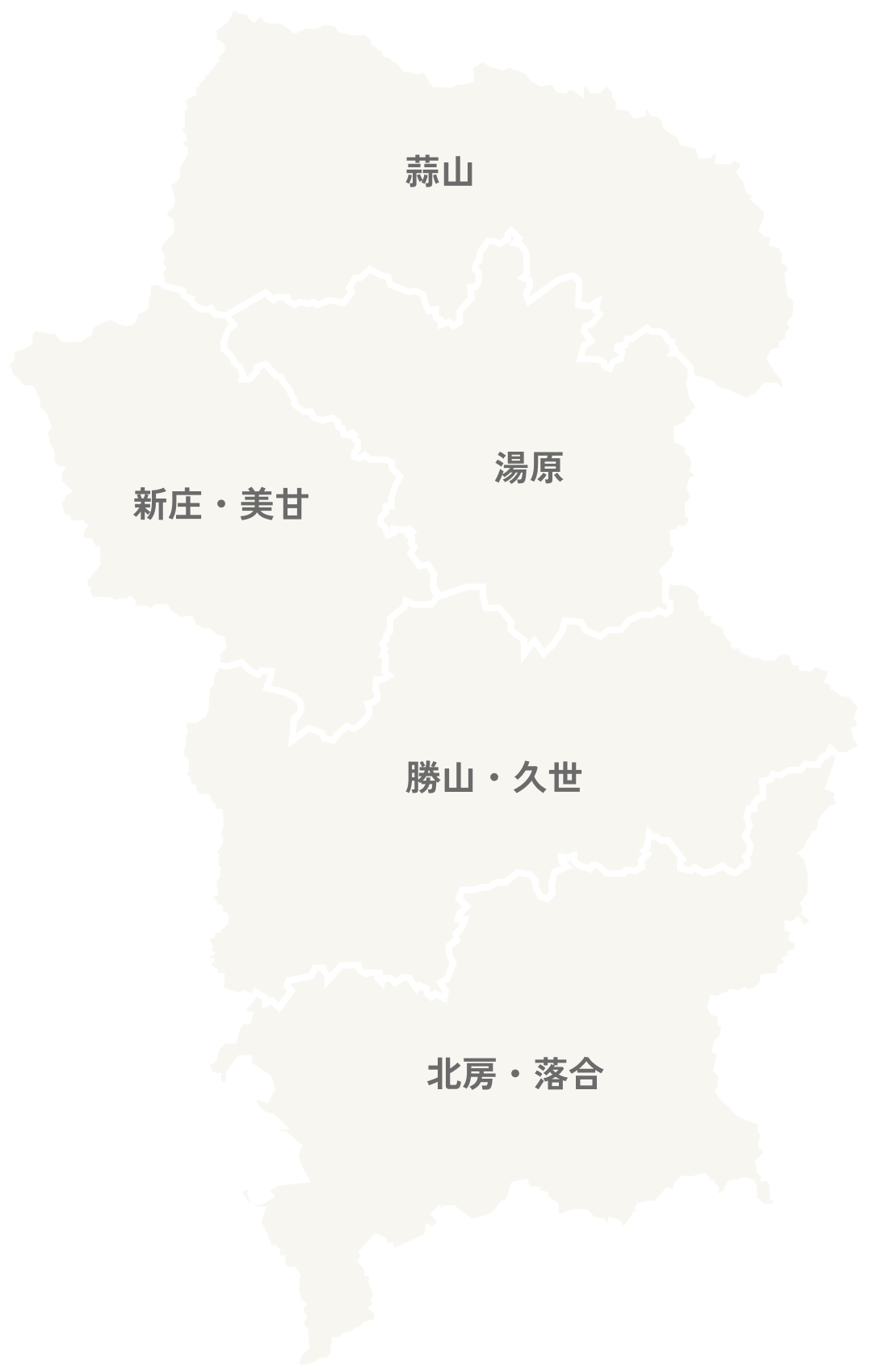 真庭市のエリア区分